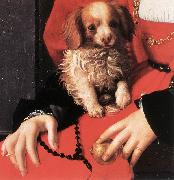 BRONZINO, Agnolo Portrait of a Lady with a Puppy (detail) fg France oil painting reproduction